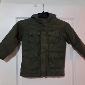 Old Navy Kids Olive Green Hooded Raincoat